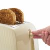 Russell Hobbs 26062 2 Slice Toaster - Contemporary Honeycomb Design with Extra Wide Slots and High Lift Feature, Cream