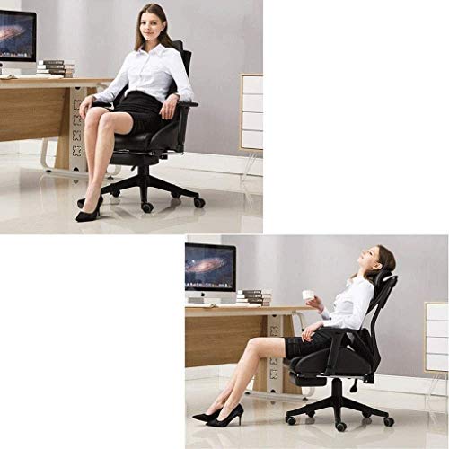 LZQDM Office Dual Function Ergonomic High Back Eco Leather Office Chair, Black