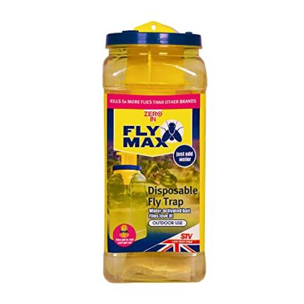 Zero In Fly Max Ready-Baited Disposable Fly Trap. Super Effective Fly Catcher, Disposable Insect Attractant for Outdoor Use, Covers up to 10 m Ra