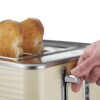 Russell Hobbs 24384 Cream Inspire 4 Slice Toaster, Wide Slot with Lift and Look Feature, High Gloss Chrome Accents, 1800 W