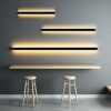 TZSMUM LED Outside Garden Wall Lights Indoor/Outdoor Long Strip Lamp Black Exterior Sconce Aluminium Up Down IP67 Waterproof Modern Terrace Yard