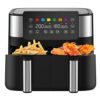 Air Fryer with 2 Baskets 7.6L, JOYAMI Dual Basket AirFryer with Sync-Finish Function, Nonstick and Dishwasher Safe, 6-in-1 Airfryer for Air Fry,