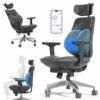backrobo Smart Ergonomic Home Office Chair, Automatic Massage Lumbar Support and App-Controlled,3D Armrests, Executive Desk Chair with Adjustable