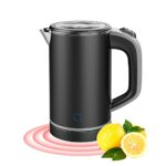 0.8L Small Electric Kettle Cordless, 600W Fast Boil Stainless Steel Portable Travel Kettle for Boiling Water Double-wall Tea Kettle, Auto-off Dry