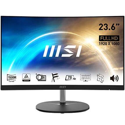 MSI PRO MP241CA 23.6" Curved Monitor, 1500R, FHD (1920 x 1080), 75Hz, VA, 4ms, FreeSync, HDMI, DisplayPort, Speakers, Anti-Glare, Anti-Flicker, L