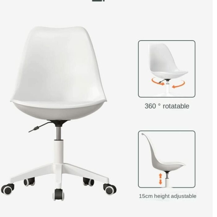 TJLSS Computer Chair Desk Backrest Simple Lifting Leisure Chair Reception Office Stool Comfortable Chair (Color : Argento, Size : Talla �nica)