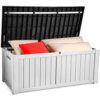 YITAHOME 127L Garden Storage Box, Waterproof Large Outdoor Storage Box, Round All-weather Deck Boxes for Patio Furniture, Pool Accessories, Easy