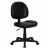 Flash Furniture Mid LeatherSoft Swivel Ergonomic Task Office Chair with Back Depth Adjustment, Metal, Black, Set of 1