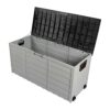 AOOF 75gal 260L Outdoor Garden Plastic Storage Deck Box Chest Tools Cushions Toys Lockable Seat