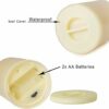 2 PCS 3" x4" Waterproof Outdoor Battery Operated Flameless LED Pillar Candles with Timer Flickering Plastic Resin Electric Decorative Light for L