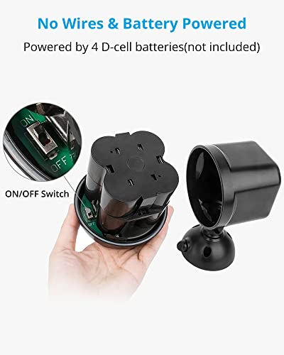 NICREW Battery Powered Outdoor LED Security Light 1 Pack, PIR Motion Sensor Spotlight, Weatherproof Outdoor Wall Light for Gardon Walkways, 600 L