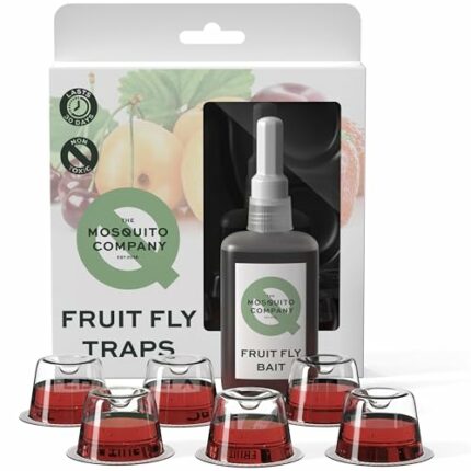 The Mosquito Company, Fruit Fly Traps, Highly Effective, Environmentally Responsible, 6 Traps plus 60ml liquid bait