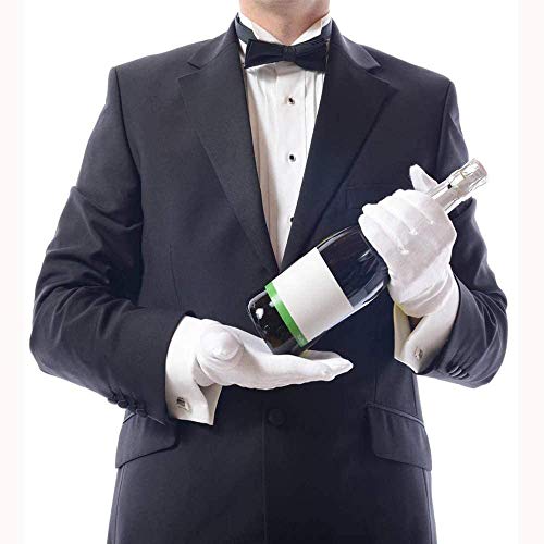 24 Pcs White Gloves, ANDSTON 12 Pairs Soft Cotton Gloves, Coin Jewelry Silver Inspection Gloves, Stretchable Lining Glove, Medium Size