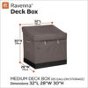 Classic Accessories Ravenna Water-Resistant 85 Gallon Deck Box, outdoor storage box 32"L x 28"W X 30"H