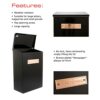 Sterling NPB02BK Thames Steel Newspaper Box - Black, 15 x 40 x 27.5 cm