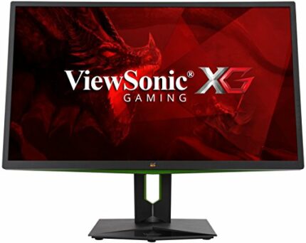 ViewSonic XG2703-GS 27-inch WQHD IPS Gaming Monitor with G-Sync (165Hz, 6.6ms, 1440p, HDMI, DisplayPort, 2x 2W Speakers) - Black/Green