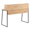 Beliani Home Office Desk with Shelf Storage 120 x 59 cm MDF Light Wood Black Gorus