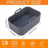 Silicone Pot for Ninja Dual Air Fryer, 2PCS Reusable Air Fryer Basket, Silicone Air Fryer Liners, Air Fryer Accessories for Ninja AF300UK AF400UK