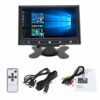 TOPRUI CCTV Monitor 7 Inch Small HDMI Monitor with VGA AV Port Raspberry pi 3 Display Screen Monitor, Tiny LCD Monitor- IPS 1024x600 -Build in Sp