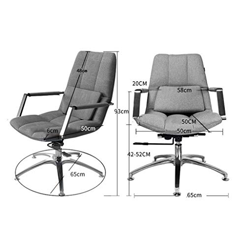 n/a Chairs,Home Office Desk Chair Modern Fabric Upholstered Adjustable Mid-Back Ergonomic Executive Conference Chair Gray(Color : Gray, Size : 93