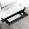 WANGFENG Keyboard Tray Under Desk - Adjustable Tilting Keyboard Shelf with C Clamp Steady Slide Keyboard Stand, No Screw Into Desk Perfect for Ho
