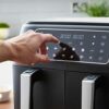 Swan SD10410N 8L Digital Dual Basket Air Fryer with Keep Warm Function, 10 One-Touch Pre-sets, Rapid Air Circulation, 1600W, Black