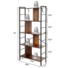 DongRong Bookshelf, 5 Tier Bookcase Standing Book Shelf, Display Bookshelves 5 Shelf Open Storage Organizer for Bedroom Living Room Home Office,