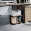 JOIN IRON 2-Tier Office Larger Mobile Under Desk Printer Copier Stand Table for Home Office Storage,Desktop Shelf,Printer Table