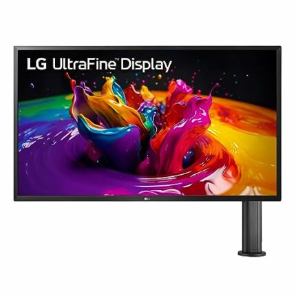 LG 27UK580-B 27” UHD 4K (3840 x 2160) IPS Display with Ergo Stand (Extend/Retract/Swivel/Height/Pivot/Tilt), sRGB 98% (Typ.) with HDR10, Dual Con