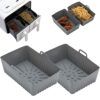2Pcs Silicone Pot Double Air Fryer Liners Basket, Rack Accessories for Ninjas Dual Air Fryer, Oven, and Microwave