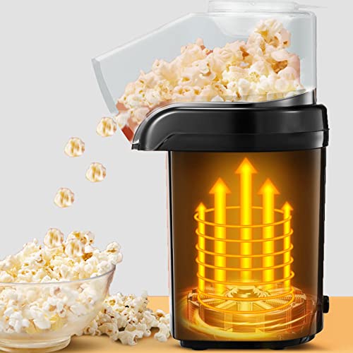 Popcorn Maker, HOUSNAT 1200w Upgraded Electric Popcorn Machine, 2 Minutes Qucik Popping, Hot Air Popcorn Popper for Fat-Free and Healthy Snacking