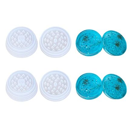 2 Pairs Tobacco Herb Grinder Mould Silicone Resin Mould Spice Mills Grinder Mold Crusher Epoxy Casting Mould for Herbal DIY Crafts