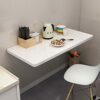 Wall Mounted Folding Table Home Folding Table for Study Workbench, Home, Office Easy to Install Folding Computer Table, White 20 Sizes (Color : W