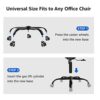 Mastery Mart Office Chair Base Replacement for Office/Desk/Swivel Chair with Cap, Universal Gas Cylinder Socket and Caster Sockets, 28"(70 cm) He