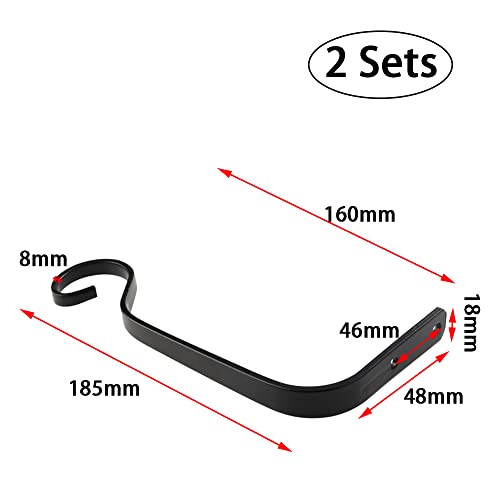 NA 2 Sets Iron Plant Hangers Wall Hooks Hanging Basket Brackets for Garden Bird Feeders, Planters, Lanterns, Wind Chimes,Flower Pot Hook Hanger