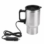 Uxsiya 12v 450ml Electric Incar Stainless Steel Travel Heating Cup Coffee Tea Car Cup Mug Electric Kettles 3 in Food Heater/Cooker/Steamer with S