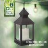 VFM - Lanterns for The Garden, Transparent LED Flickering Flameless Lantern Light, Use Indoors in Living Rooms, Decorative Candles, Hanging Outdo