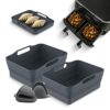 4PCS CozyCook Foldable Silicone air Fryer Liner Ninja Dual 9.5l Large, Ninja air Fryer Accessories af400uk, Oven Mitts, air Fryer Accessories Nin