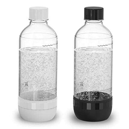 pinci Sparkling Water Bottle, Carbonating Bottle, Soda Maker Bottles, BPA Free Reusable PET Sparkling Water Bottles for Soda Machine (2 Pack 1-Li