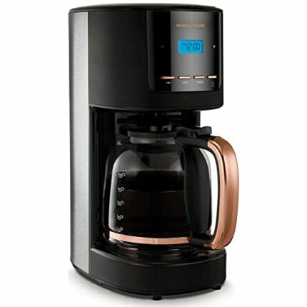 Morphy Richards Accents Pour Over Filter Coffee Maker, Programmable Timer, Digital Display, Reusable Filter, Glass Carafe & Keep Warm Hot Plate,