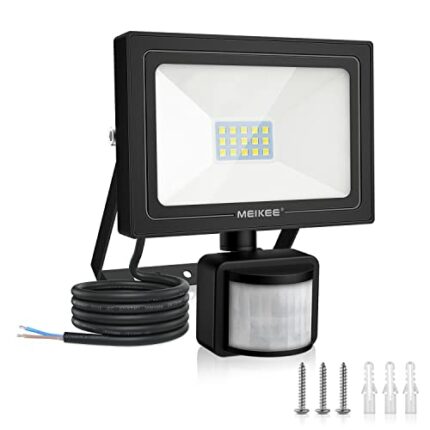 MEIKEE Security Lights with Motion Sensor 15W PIR Light Super Bright 1200 Lumen LED Sensor Flood Lights Outdoor IP66 Waterproof Daylight White Wa