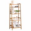 AHomyee Bookshelf Ladder, 4-Tier Iron Book Storage Rack Plant Displaying Ladder Shelf Bathroom Rack, Freestanding Bookcase for Home/Office/Balcon