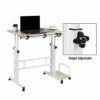 Mind Reader Rolling Reversible Home Office Laptop Workstation with Side Storage, Locking Wheels, Metal, X-Large, White, XL