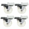 Swivel Casters, 4 X 50Mm Swivel Casters, Heavy Furniture Caster Wheels Wear-Resistant No Noise Trolley & Equipment Wheels Castors, Suitable For H
