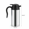 Car Electric Kettle, MAGT 12V Kettle for Car 750Ml Stainless Steel Electric Car Kettle Heating Cup Coffee Mug Travel Water Bottle Ideal for Hot W