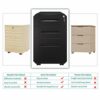 YITAHOME Fully Assembled 3-Drawers Mobile File Cabinet for Home Office, Lockable Rolling Filing Cabinet with Wheel, Under Desk File Storage Cabin