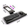 WANGFENG Height Adjustable Keyboard Tray, Computer Armrest Pad Keyboard Drawer Sturdy C Clamp Mount System no Screw Into Desk Perfect for Home or