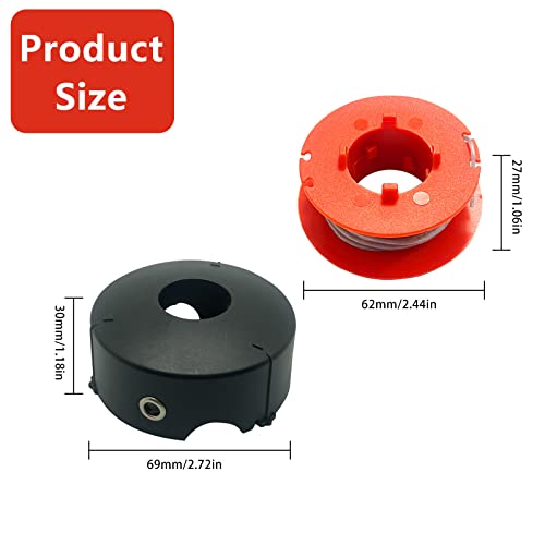 F016800175 Spool Line Replacement for Grass Trimmer Bosch ART 23 26 30 Combitrim Easytrim Pro-Tap Automatic Spool Line 8 m with Lid for F016L7108