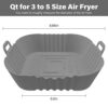 ZHONYEE 2 Pack Square Air Fryer Silicone Liners, Reusable Heat-Resistant and Food Safe Air Fryer Accessories, Easy Cleaning, Top 8.6 Inch Bottom