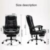ZCMEB Executive Office Chair with Leather, Swivel Desk Chair for Home and Office, Ergonomic Computer Chair with Adjustable Seat (Color : Black(s)
